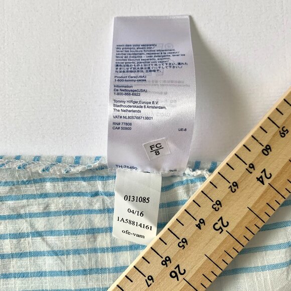 Tommy Hilfiger Sleeveless Oversized Stripped V Neck Top Coastal Grandma Resort - Picture 10 of 12